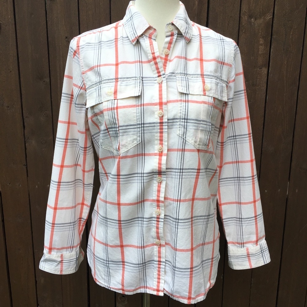 Banana Republic Plaid Striped Shirt Size Medium